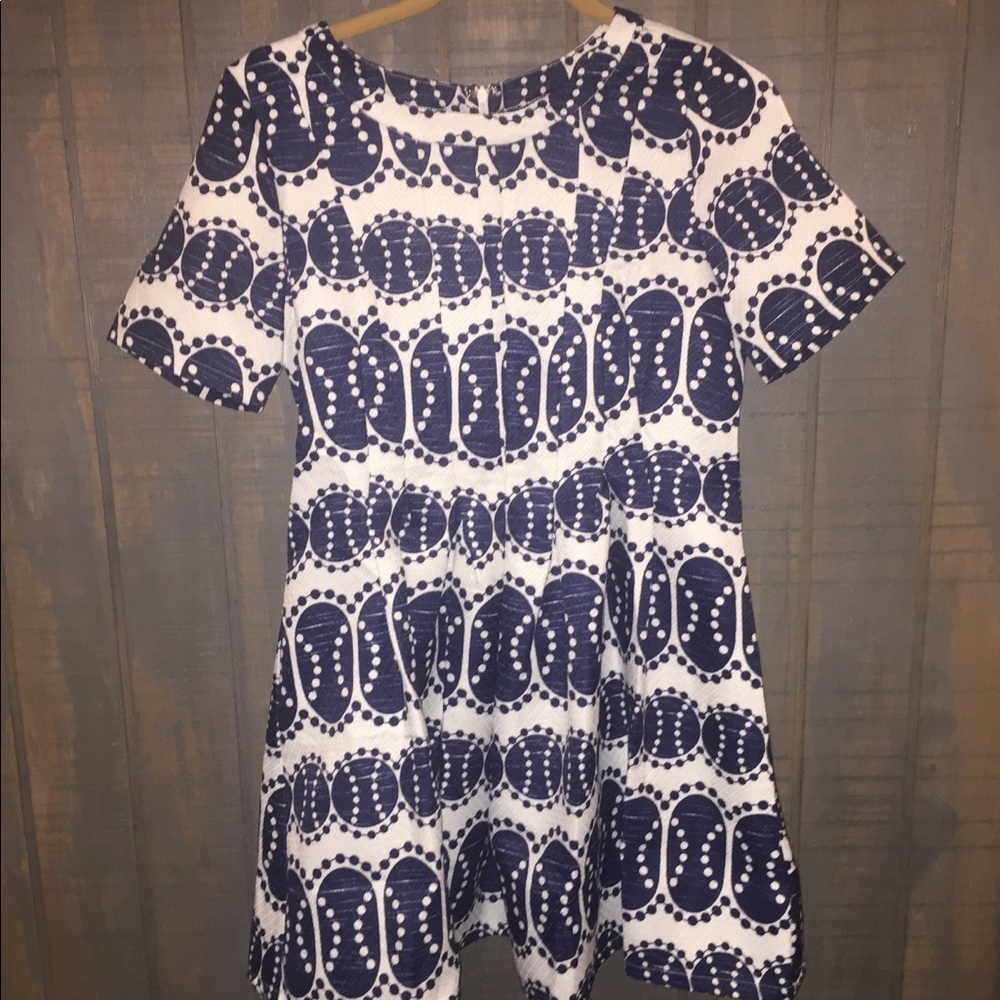 Navy blue and white dress